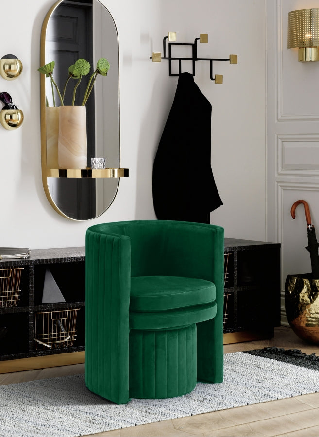 Selena Velvet Upholstered Accent Chair And Ottoman Set