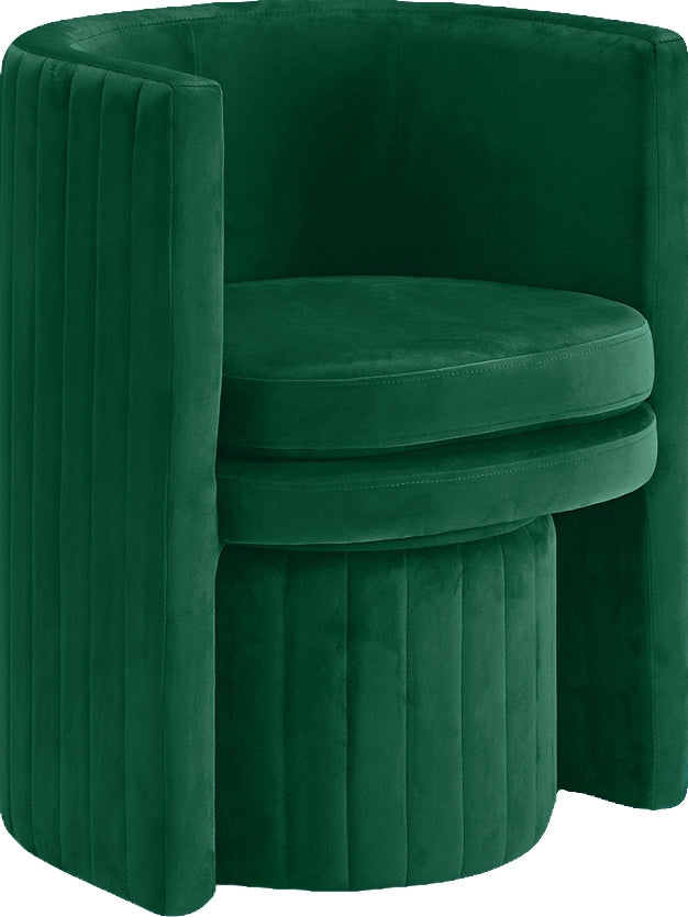 Selena Velvet Upholstered Accent Chair And Ottoman Set