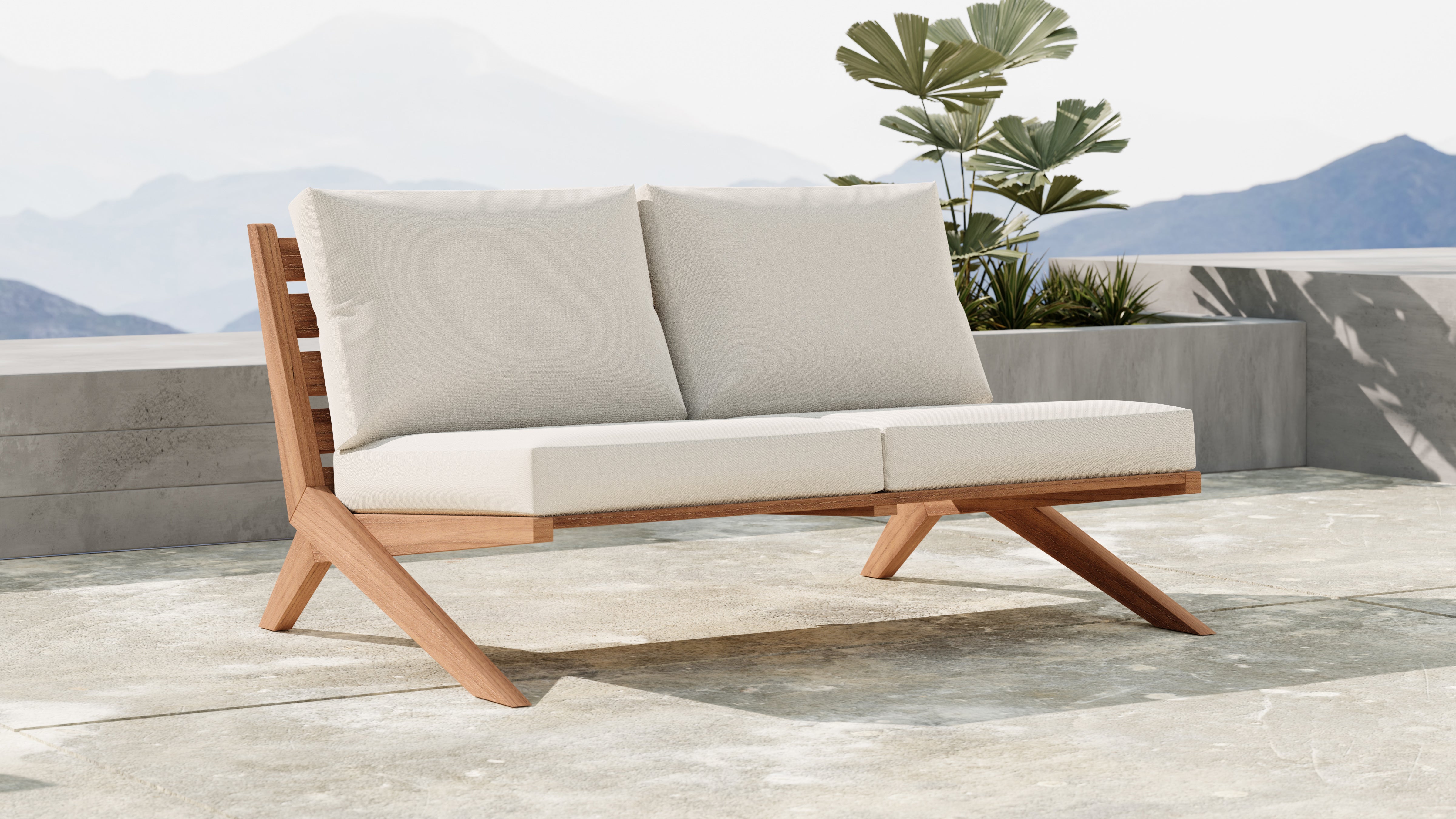Chaise longue en tissu Orian Teddy