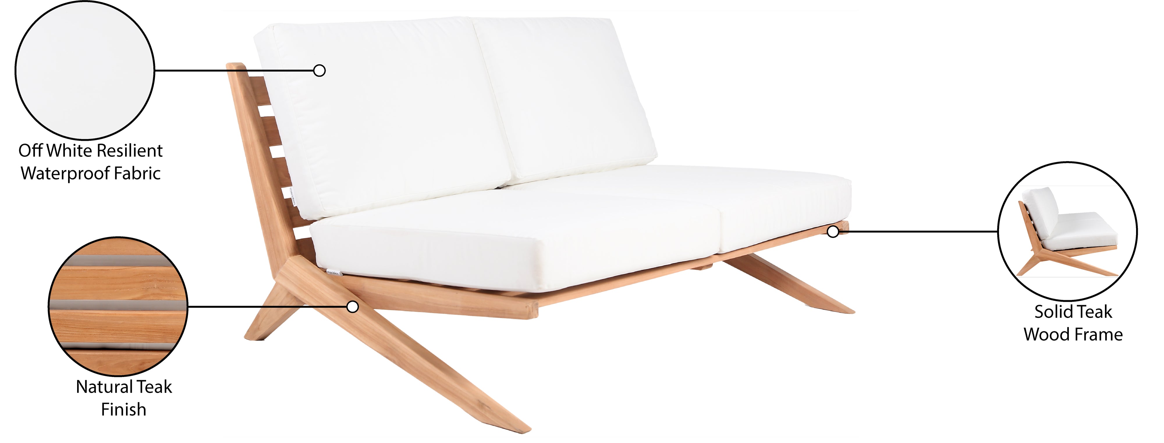 Chaise longue en tissu Orian Teddy
