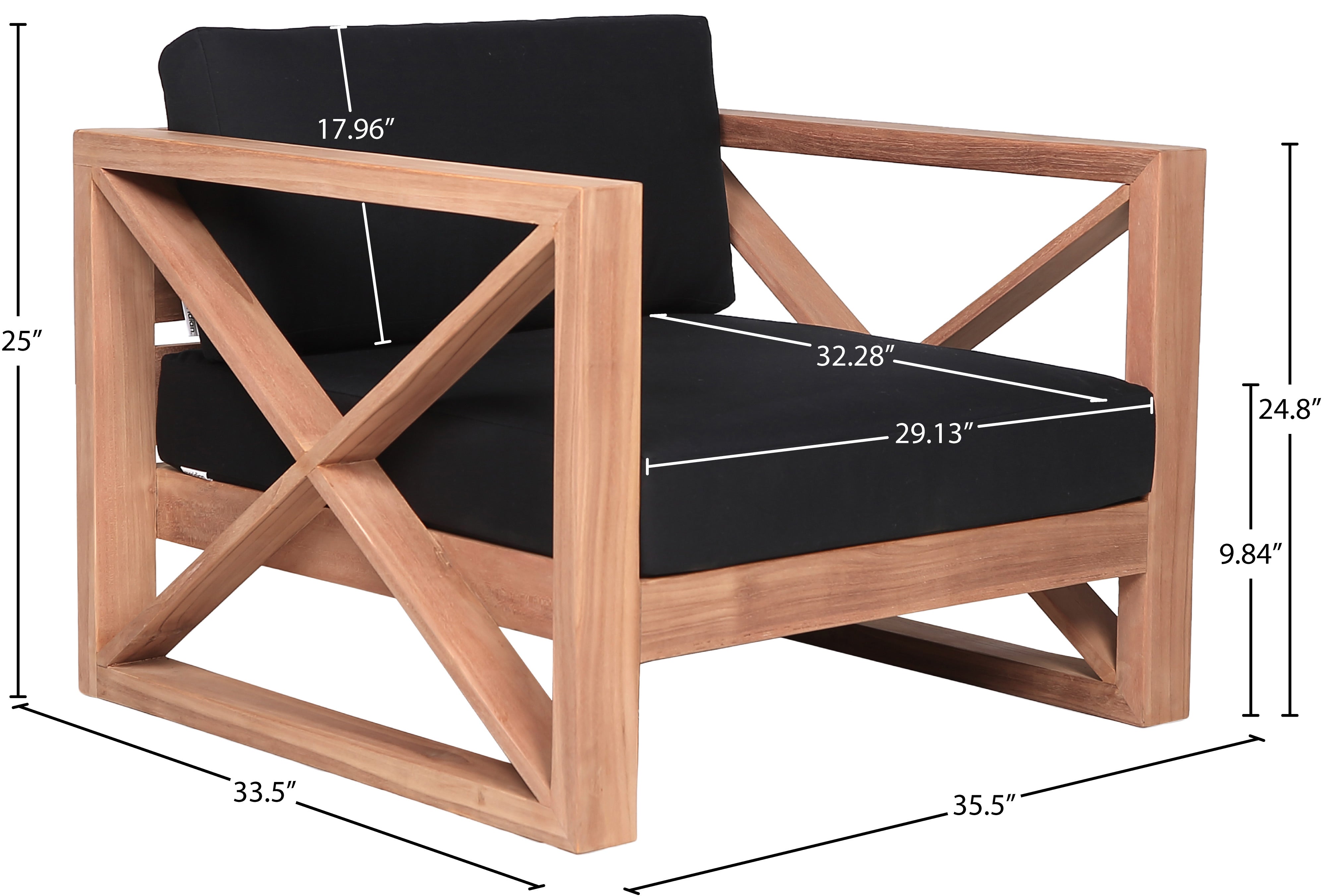Chaise d'appoint d'extérieur en tissu résistant à l'eau Anguilla