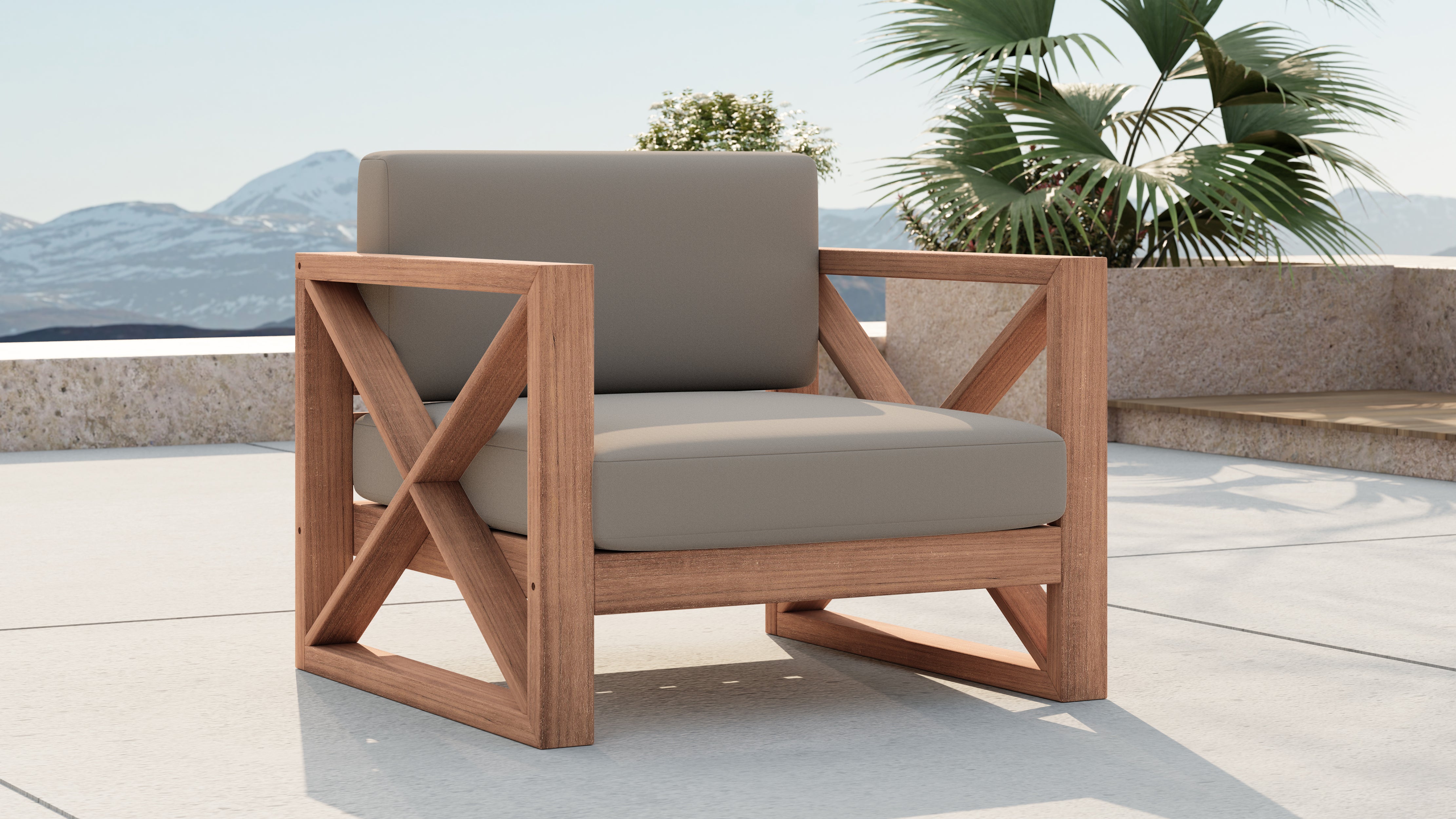 Chaise d'appoint d'extérieur en tissu résistant à l'eau Anguilla