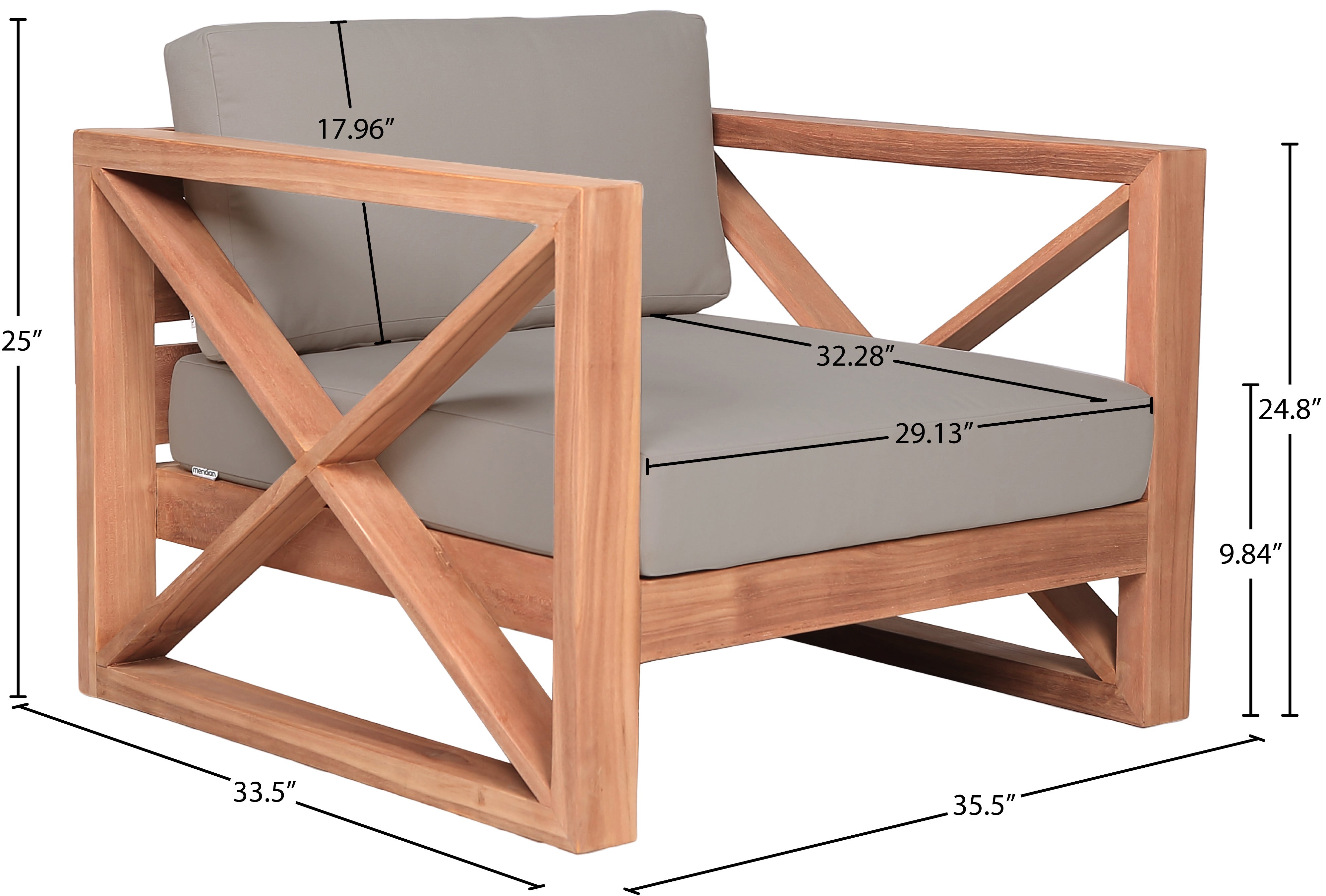 Chaise d'appoint d'extérieur en tissu résistant à l'eau Anguilla