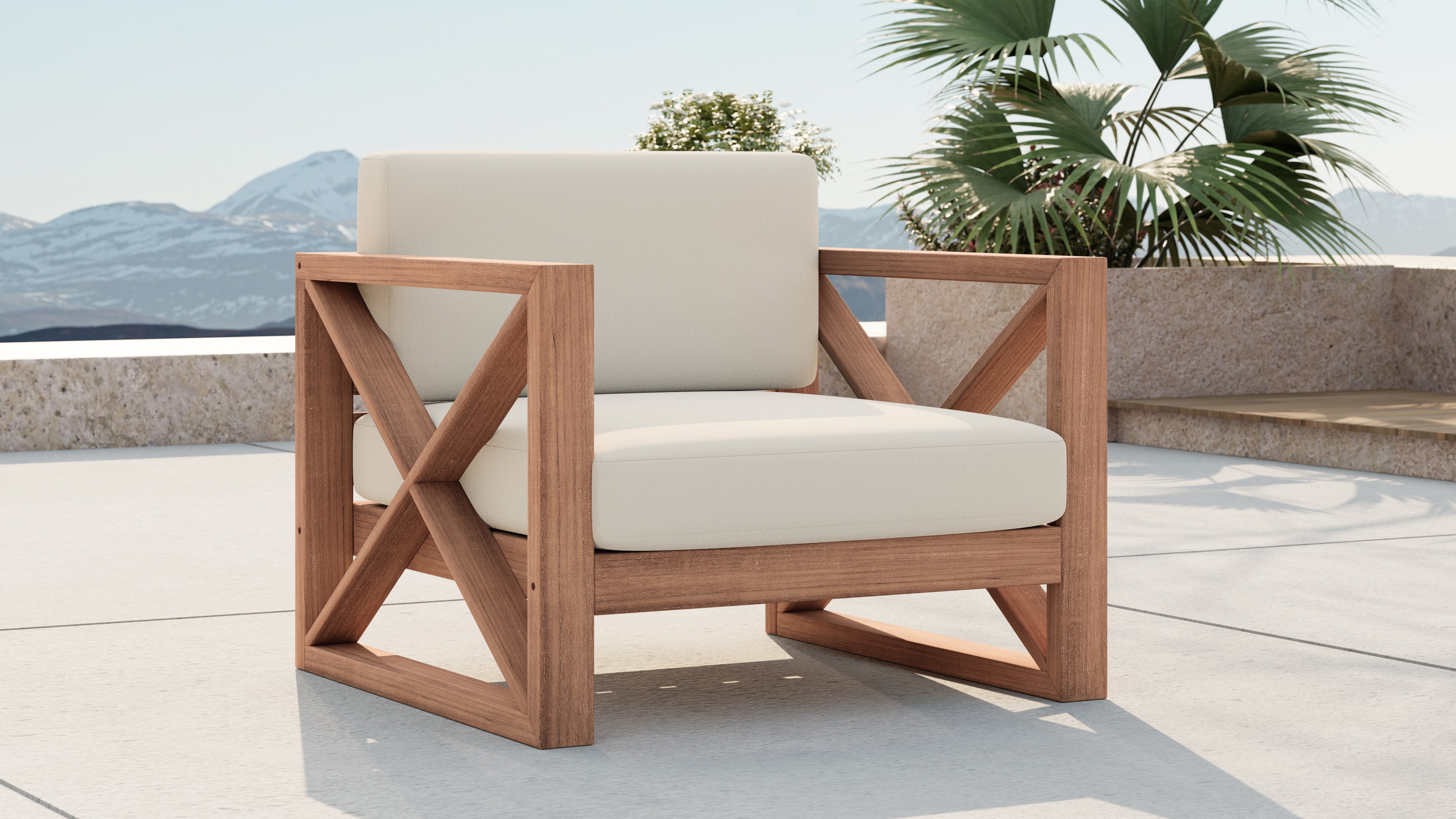 Chaise d'appoint d'extérieur en tissu résistant à l'eau Anguilla