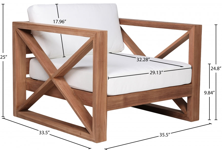 Chaise d'appoint d'extérieur en tissu résistant à l'eau Anguilla