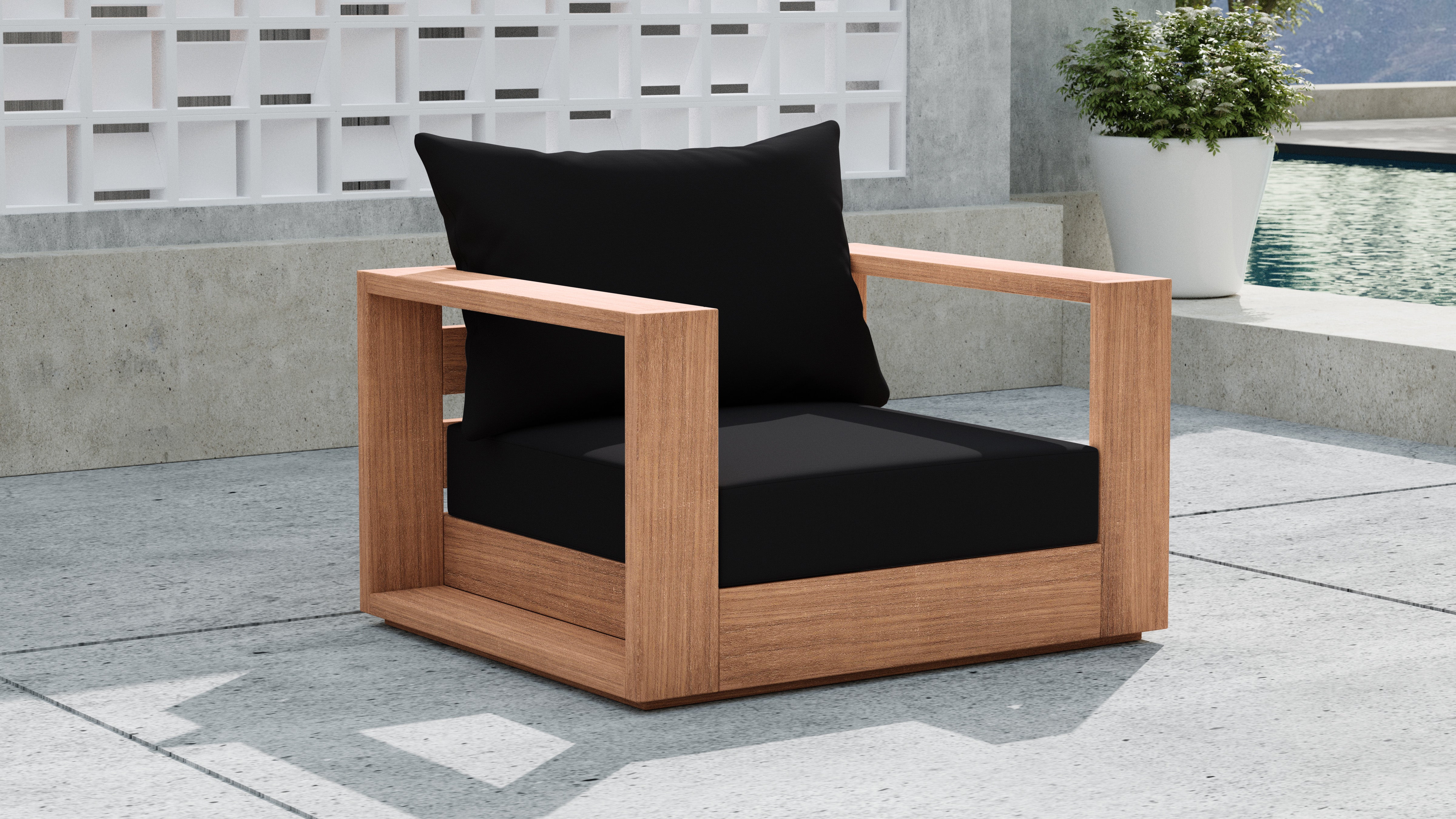 Chaise d'appoint d'extérieur en tissu résistant à l'eau Tulum
