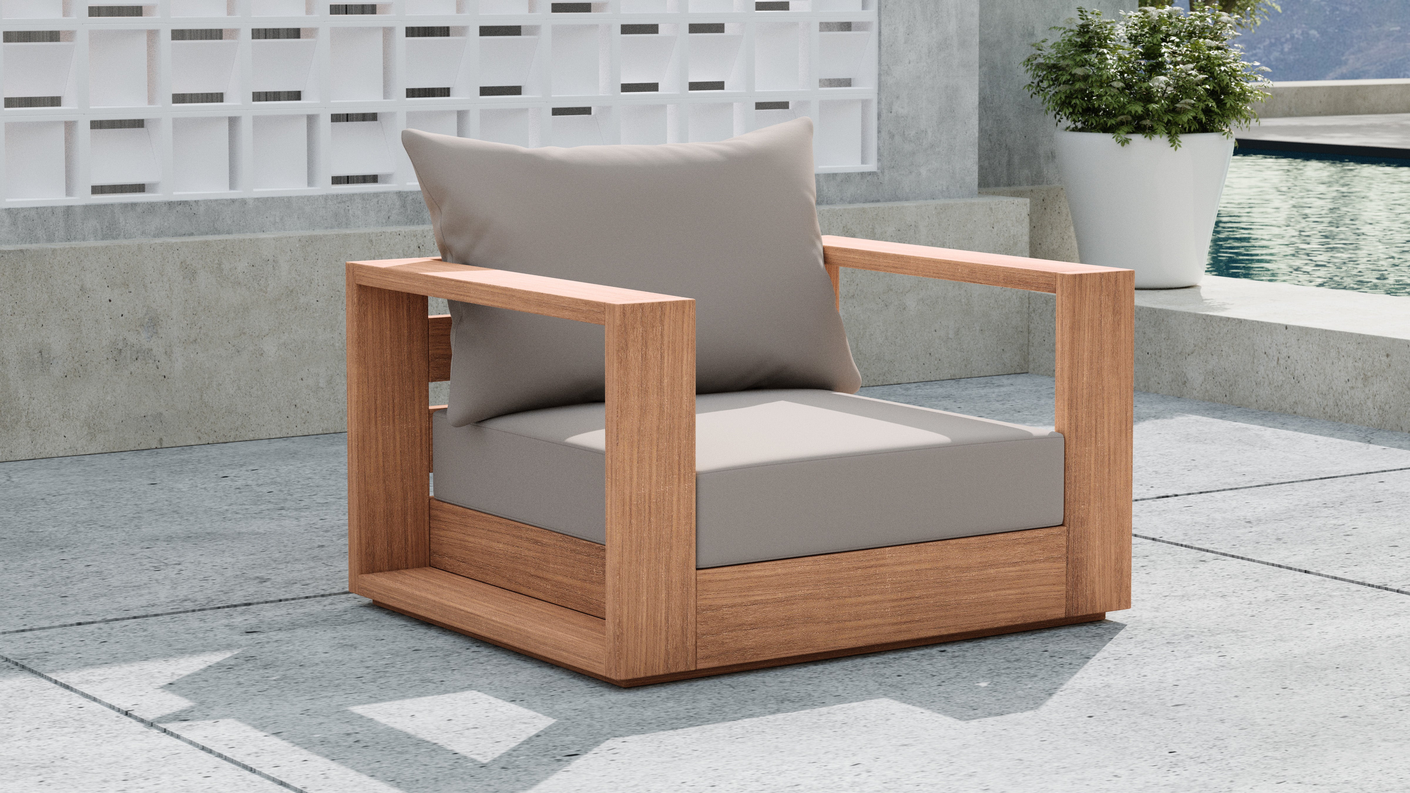 Chaise d'appoint d'extérieur en tissu résistant à l'eau Tulum