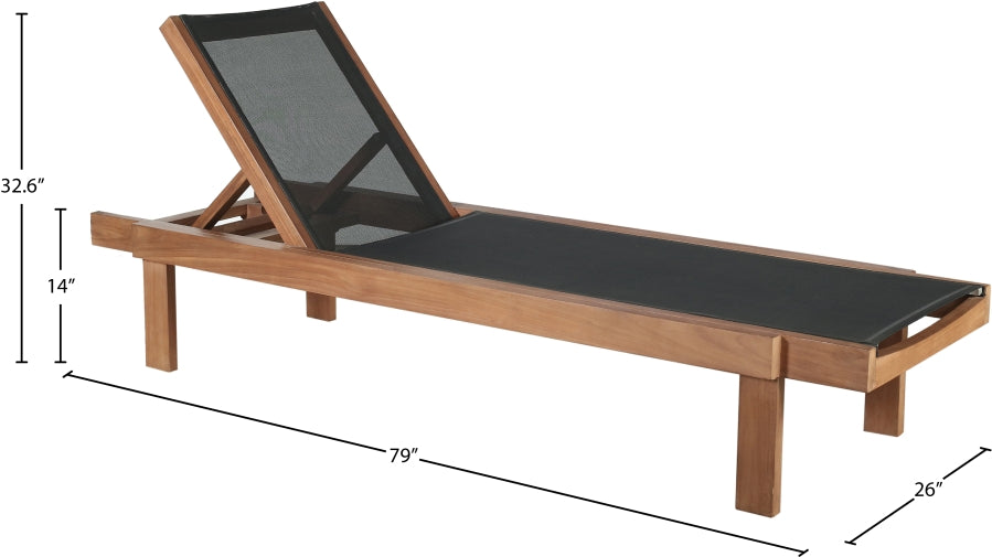 Tulum Water Resistant Mesh Fabric Outdoor Patio Chaise Lounge Chair