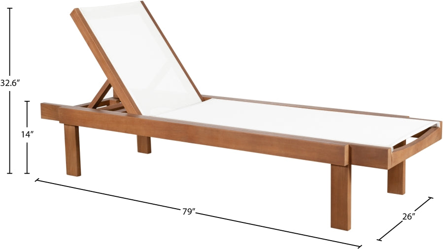 Tulum Water Resistant Mesh Fabric Outdoor Patio Chaise Lounge Chair