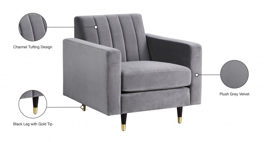Fauteuil d'appoint rembourré en chenille Vivi
