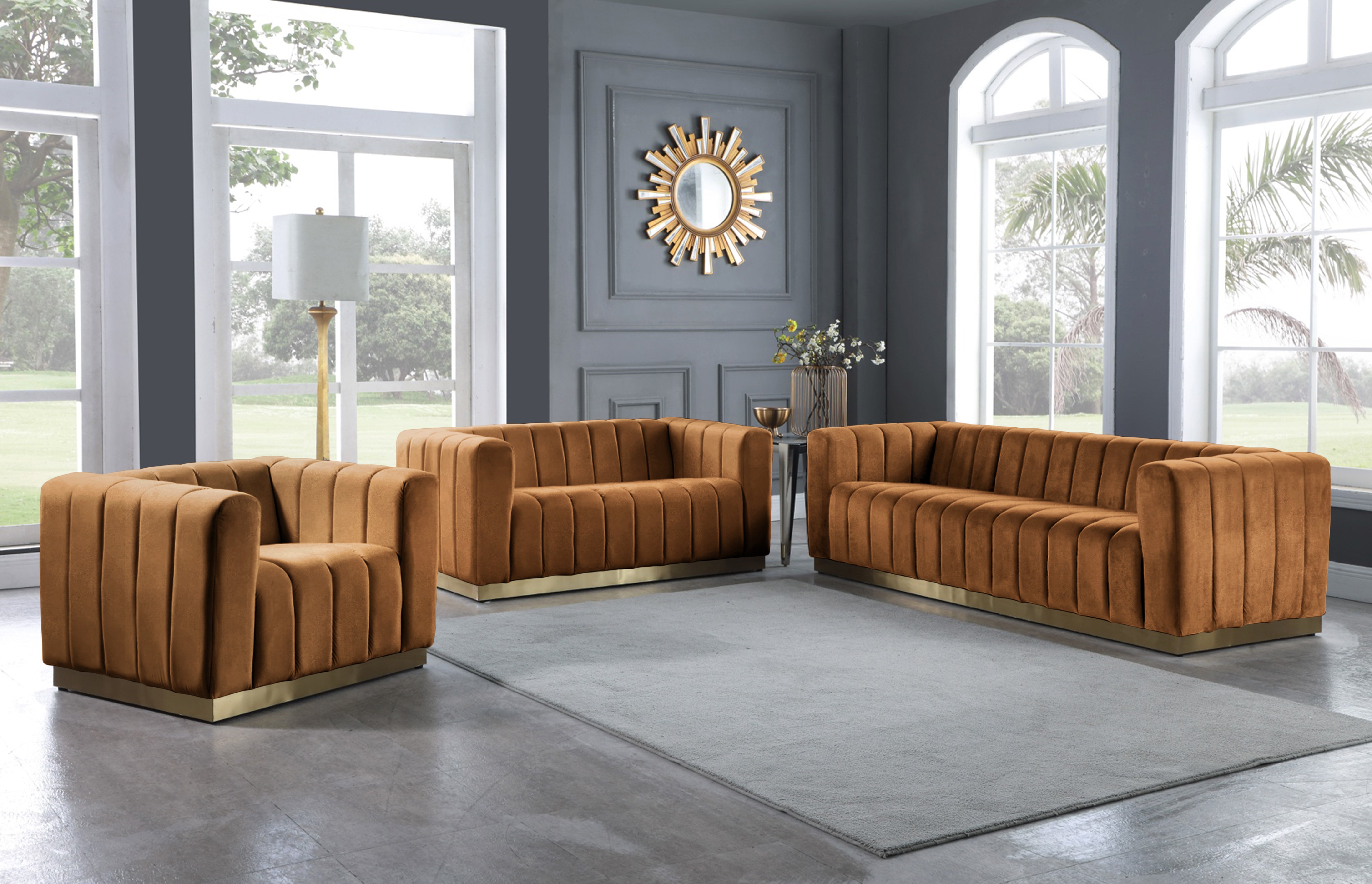 Fauteuil d'appoint rembourré en chenille Vivi