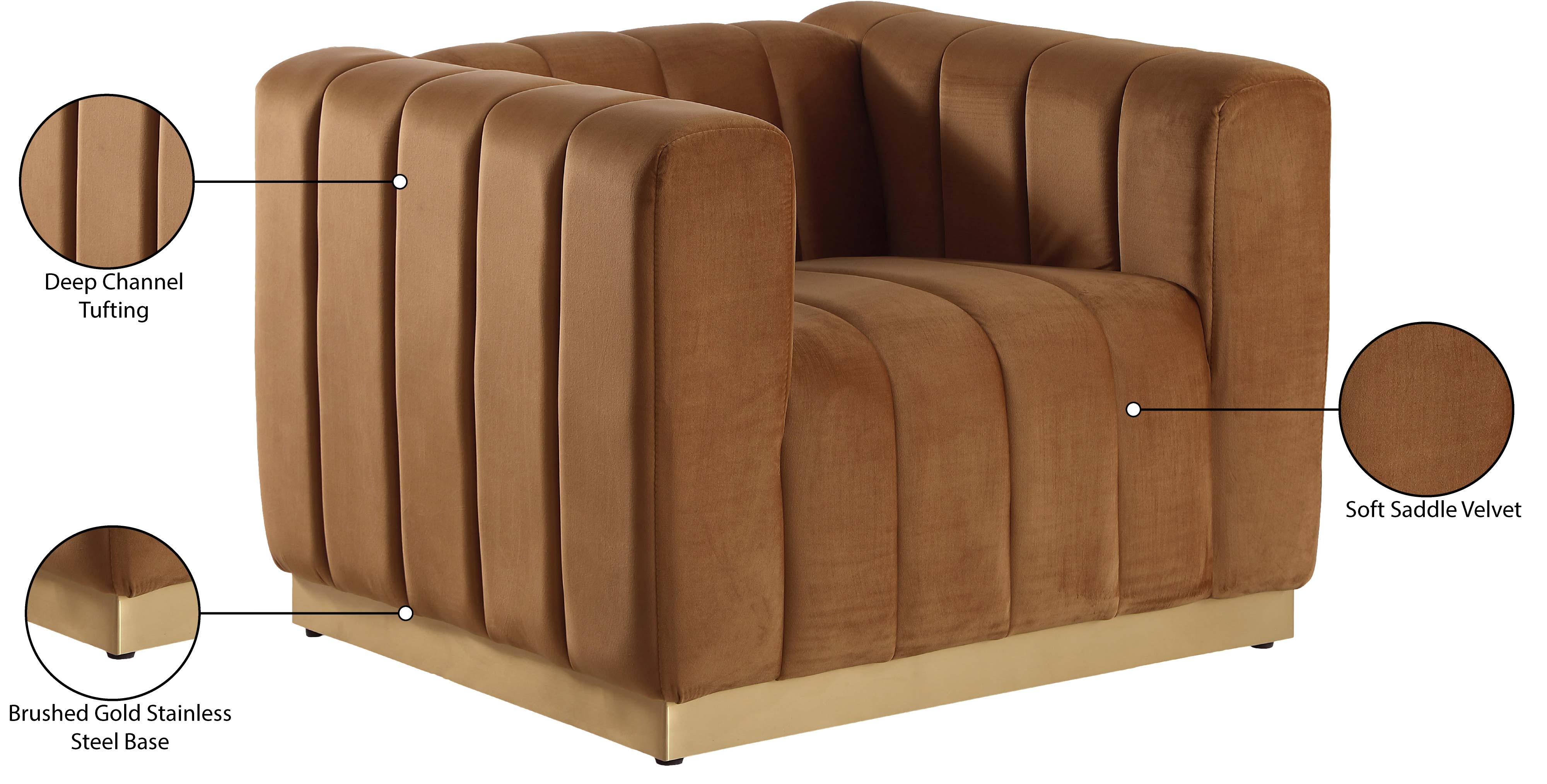 Fauteuil d'appoint rembourré en chenille Vivi