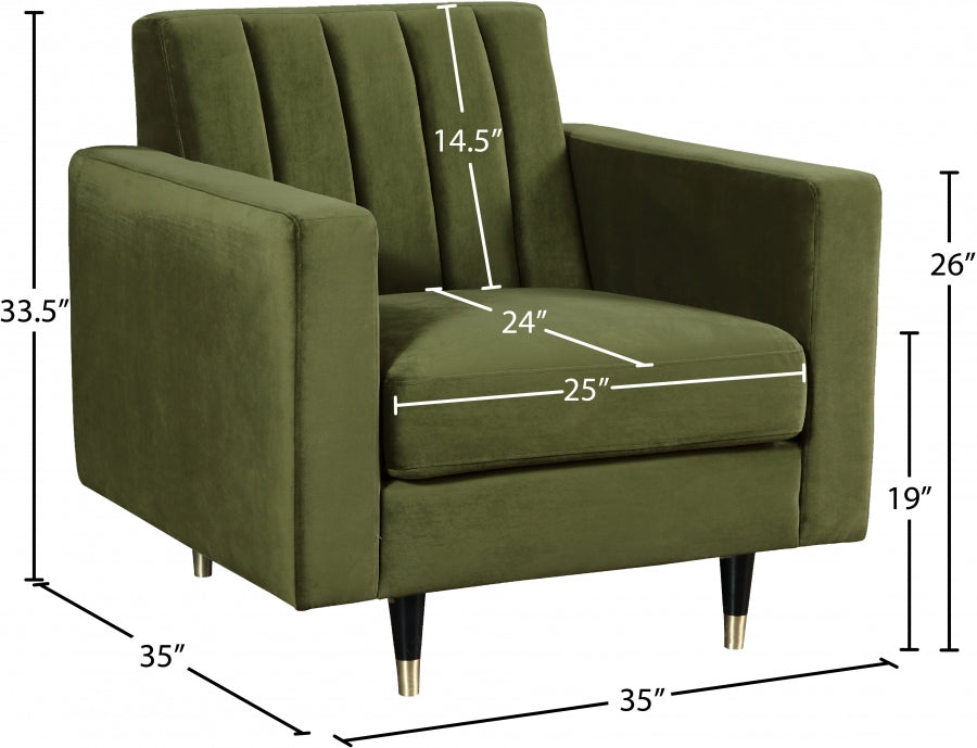Fauteuil d'appoint rembourré en chenille Vivi