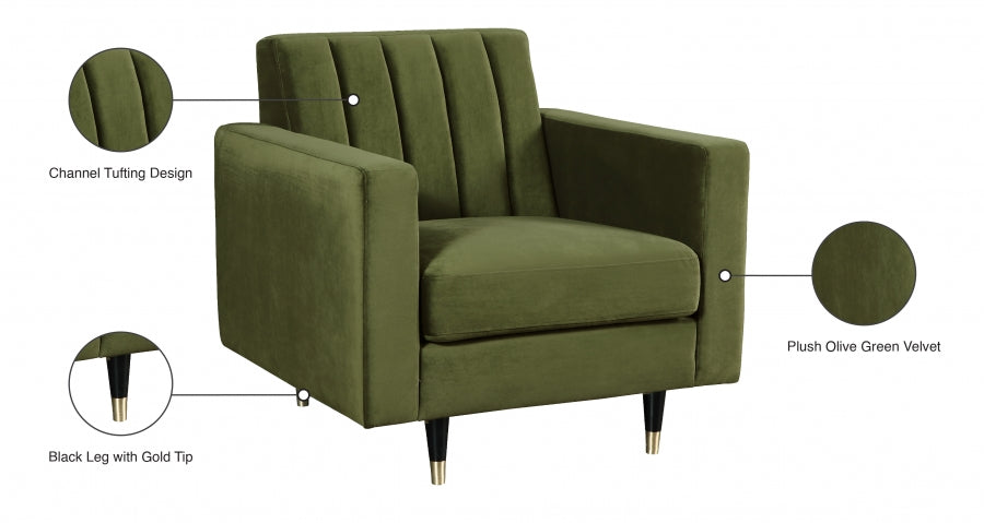 Fauteuil d'appoint rembourré en chenille Vivi