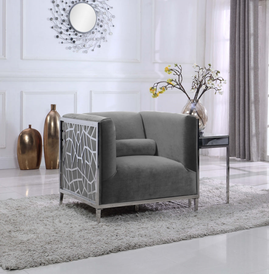 Fauteuil d'appoint rembourré en chenille Vivi