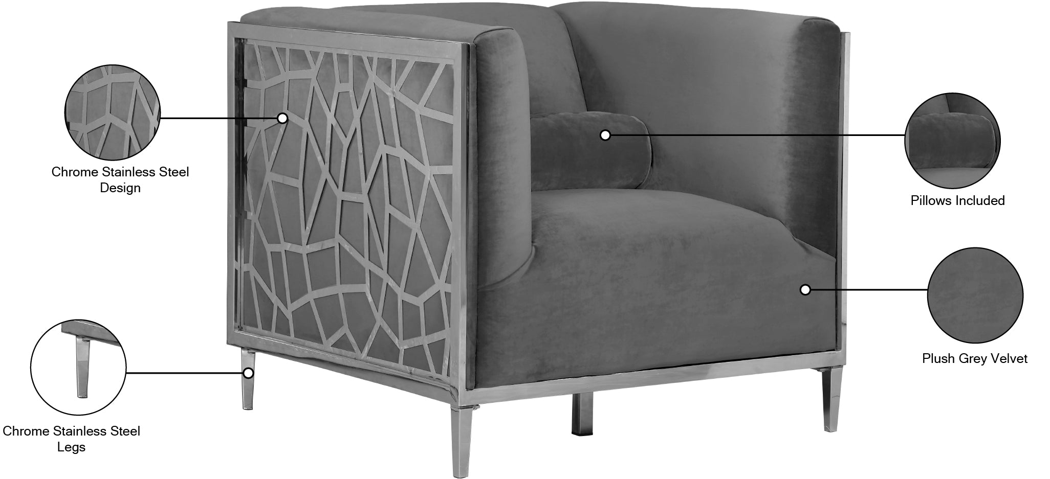 Fauteuil d'appoint rembourré en chenille Vivi