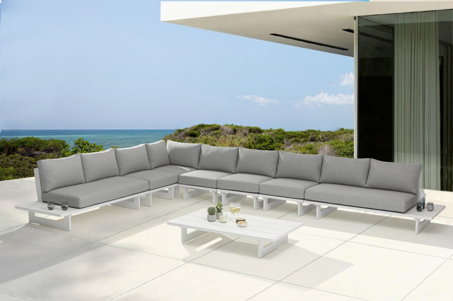 Maldives 184.5" Water Resistant Fabric Upholstered Outdoor Patio 7pc. Modular Sectional