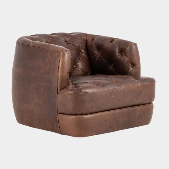 Hattie Leather Swivel Chair