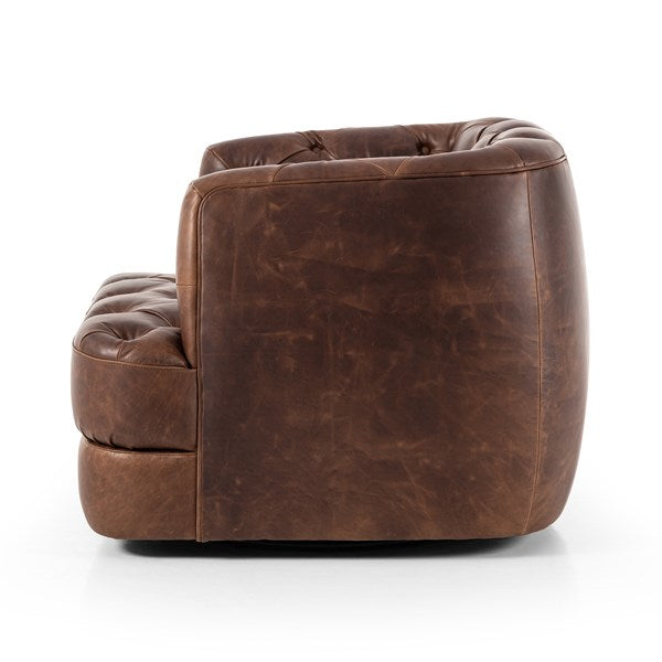 Chaise pivotante en cuir Hattie