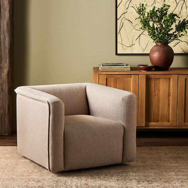 Chaise pivotante en cuir Shaw