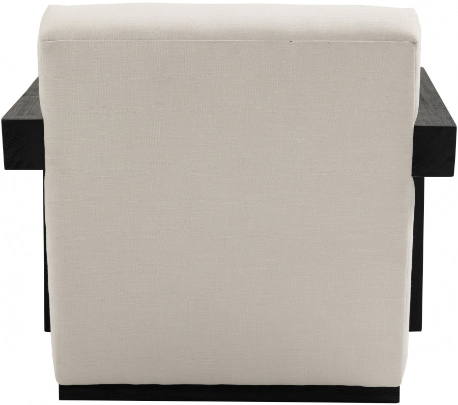 Ward Linen Textured Fabric Upholstered Accent Chair