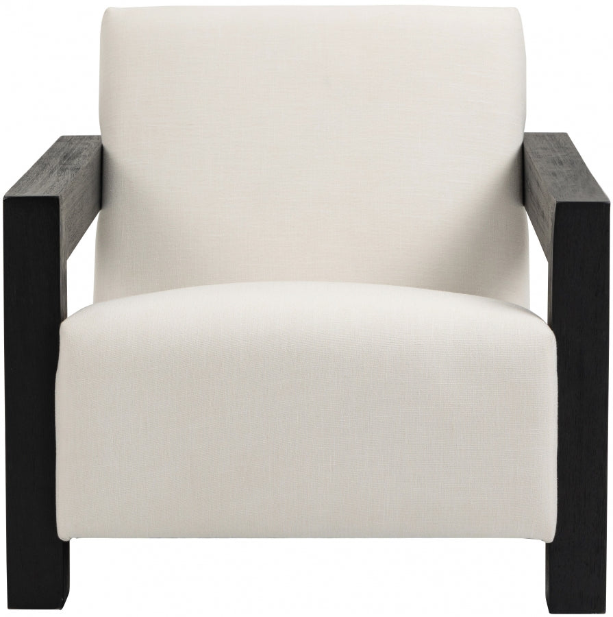 Ward Linen Textured Fabric Upholstered Accent Chair