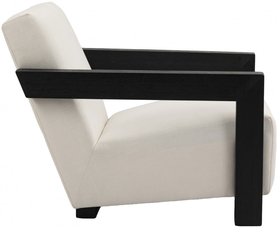 Ward Linen Textured Fabric Upholstered Accent Chair