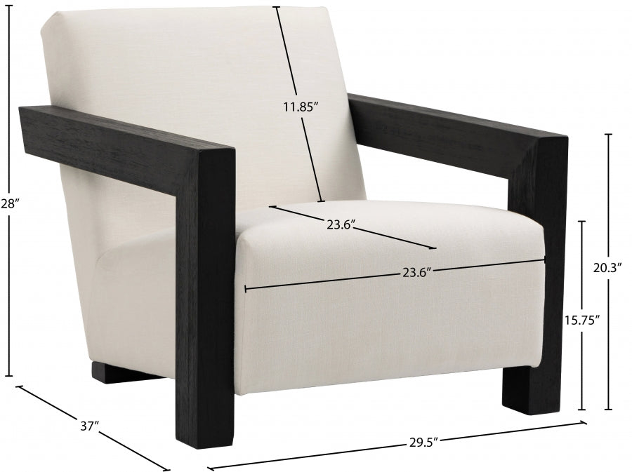 Ward Linen Textured Fabric Upholstered Accent Chair