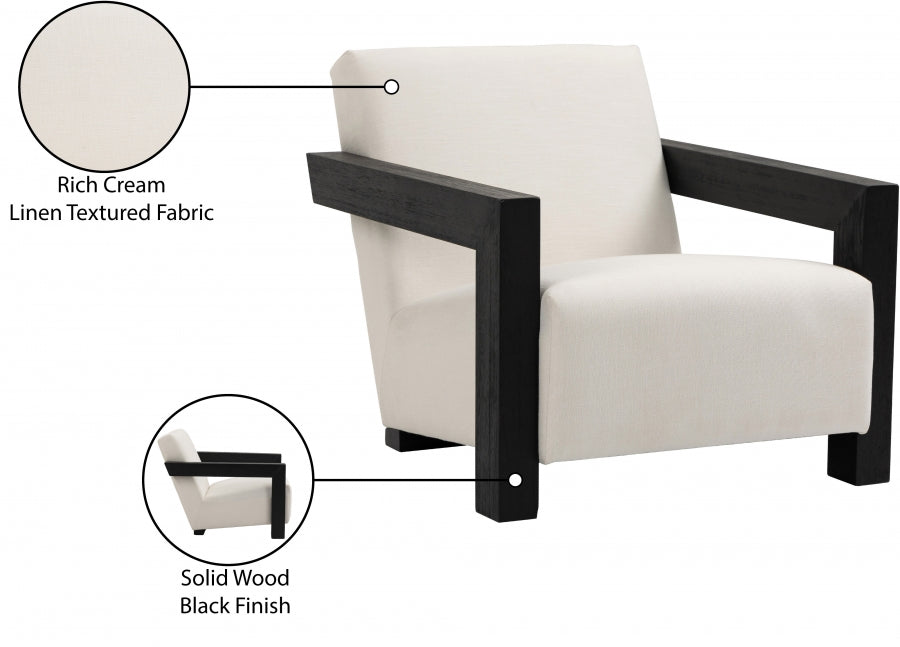 Ward Linen Textured Fabric Upholstered Accent Chair