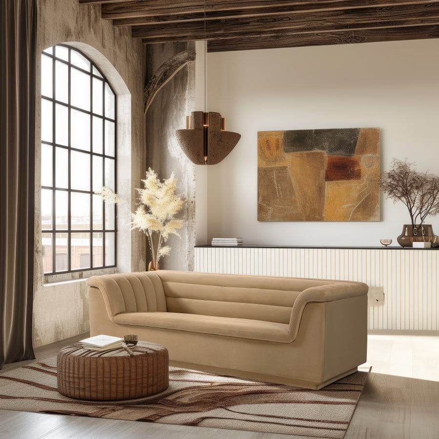 Cascade Velvet Fabric Sofa