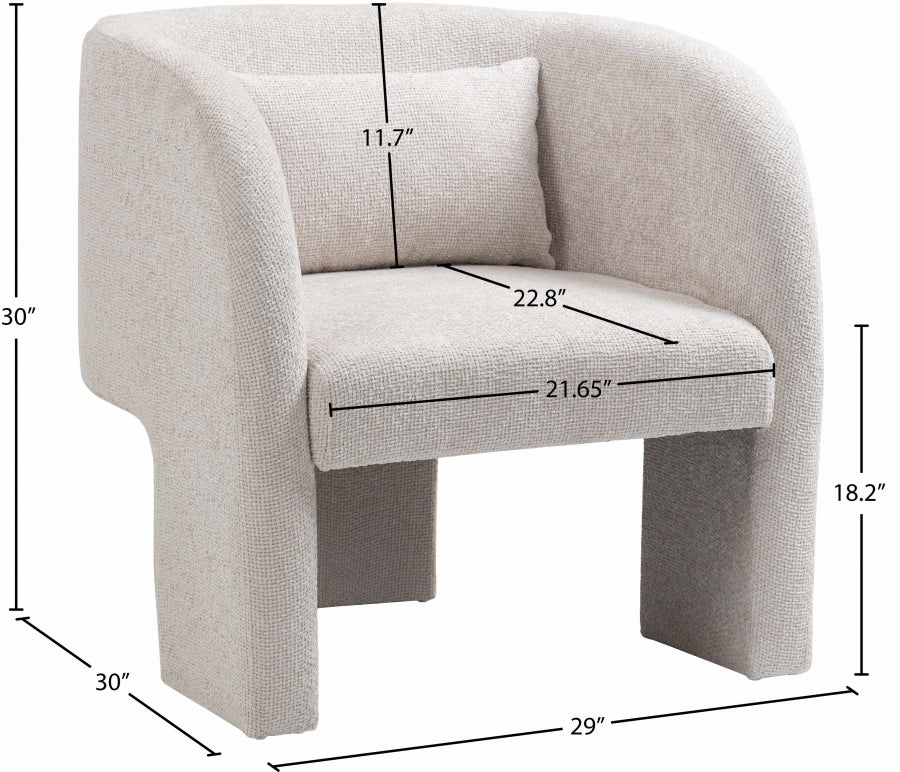 Fauteuil d'appoint rembourré en chenille Vivi