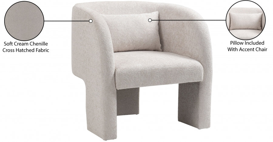 Fauteuil d'appoint rembourré en chenille Vivi