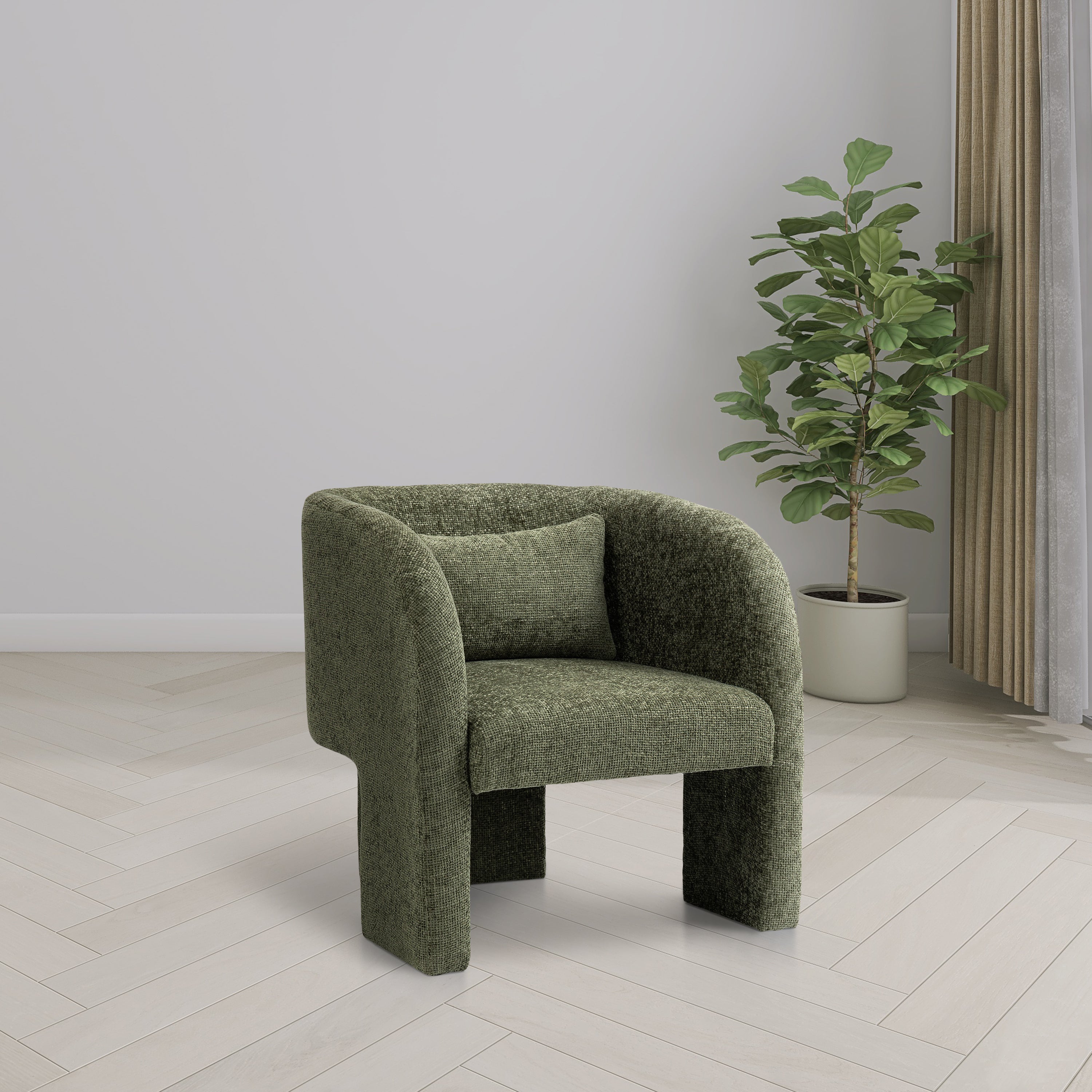 Fauteuil d'appoint rembourré en chenille Vivi