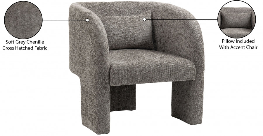 Fauteuil d'appoint rembourré en chenille Vivi