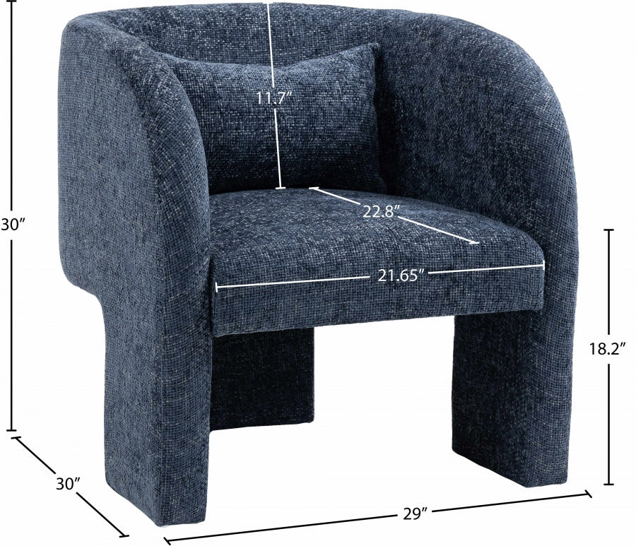 Fauteuil d'appoint rembourré en chenille Vivi