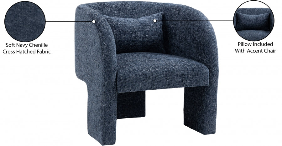 Fauteuil d'appoint rembourré en chenille Vivi