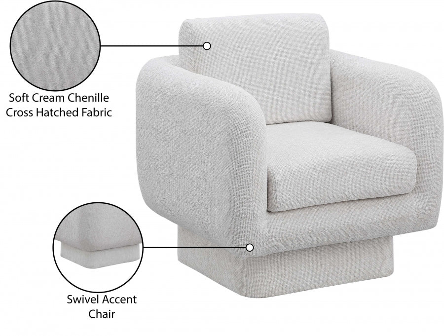 Fauteuil d'appoint rembourré en chenille Vivi