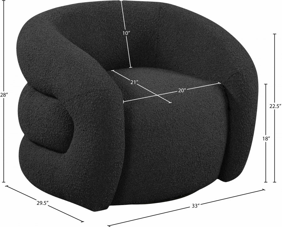Fauteuil d'appoint rembourré en chenille Vivi