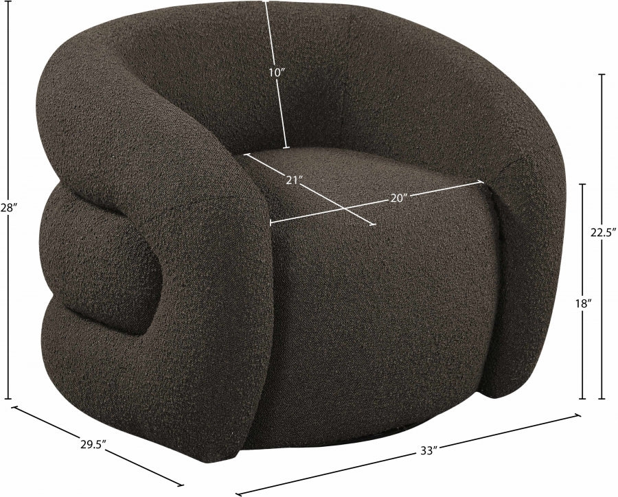 Fauteuil d'appoint rembourré en chenille Vivi