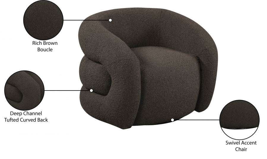 Fauteuil d'appoint rembourré en chenille Vivi