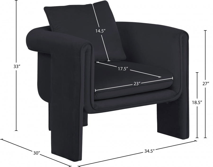 Fauteuil d'appoint rembourré en chenille Vivi
