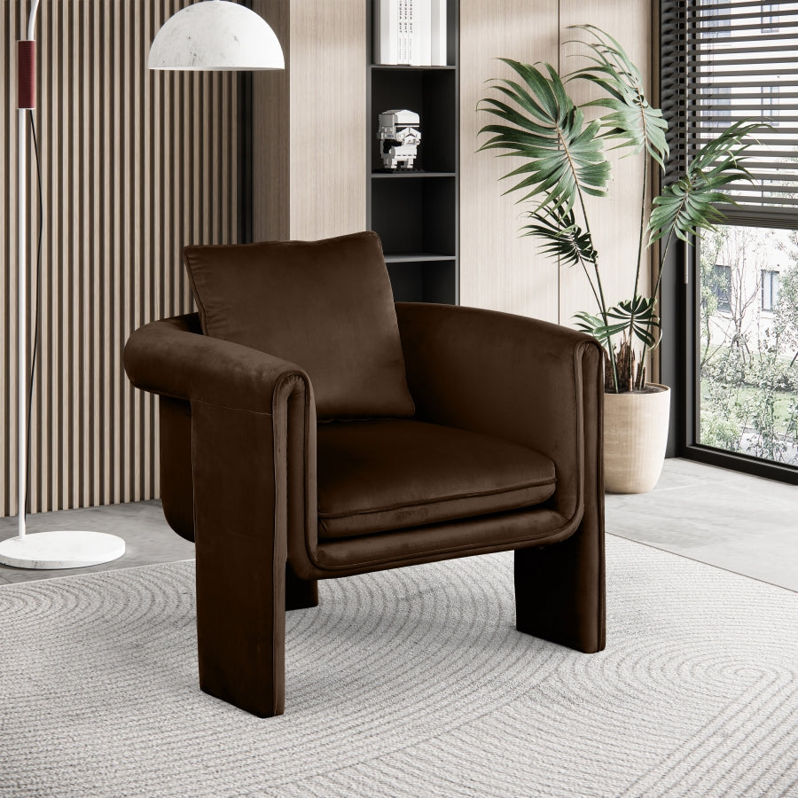 Fauteuil d'appoint rembourré en chenille Vivi
