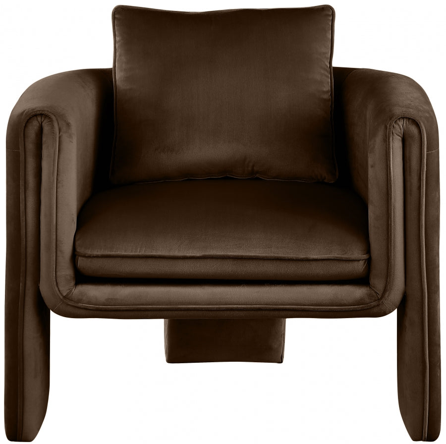 Fauteuil d'appoint rembourré en chenille Vivi