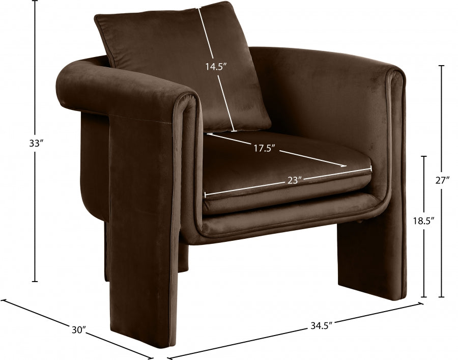 Fauteuil d'appoint rembourré en chenille Vivi
