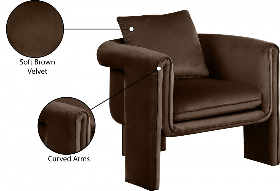 Fauteuil d'appoint rembourré en chenille Vivi