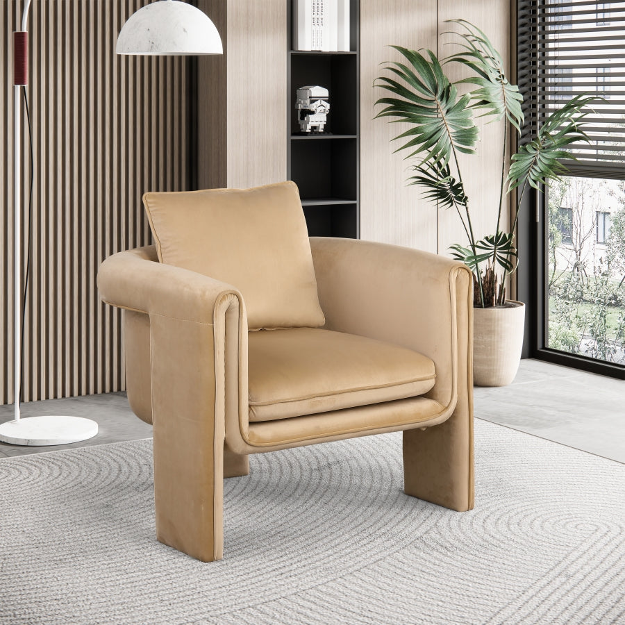 Fauteuil d'appoint rembourré en chenille Vivi
