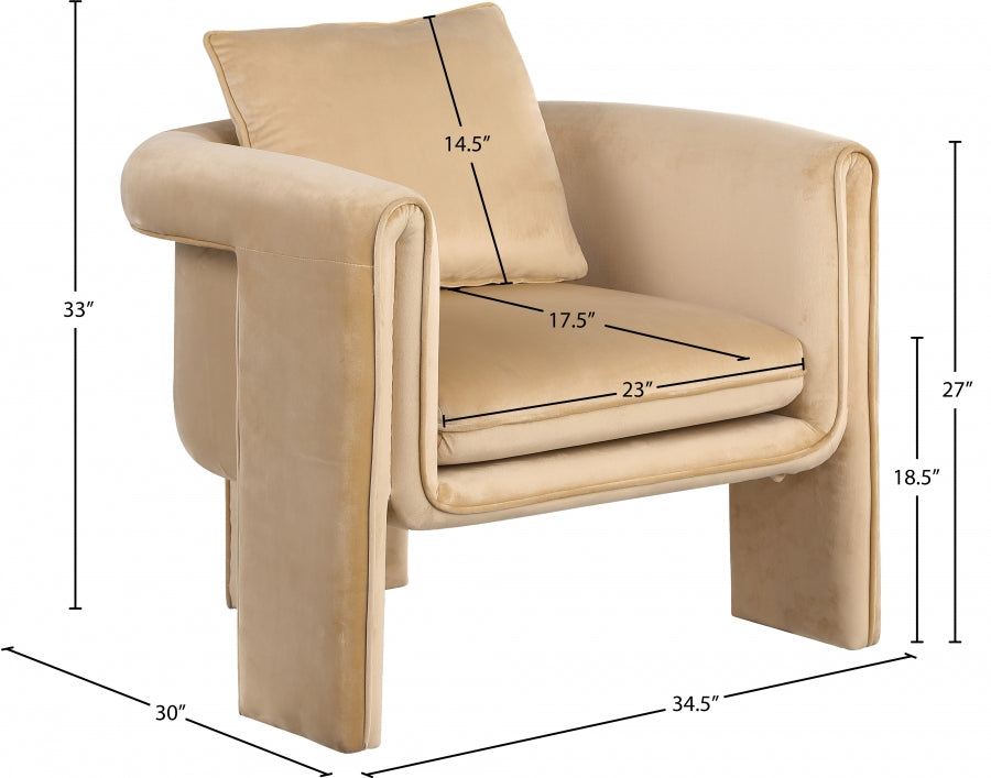 Fauteuil d'appoint rembourré en chenille Vivi