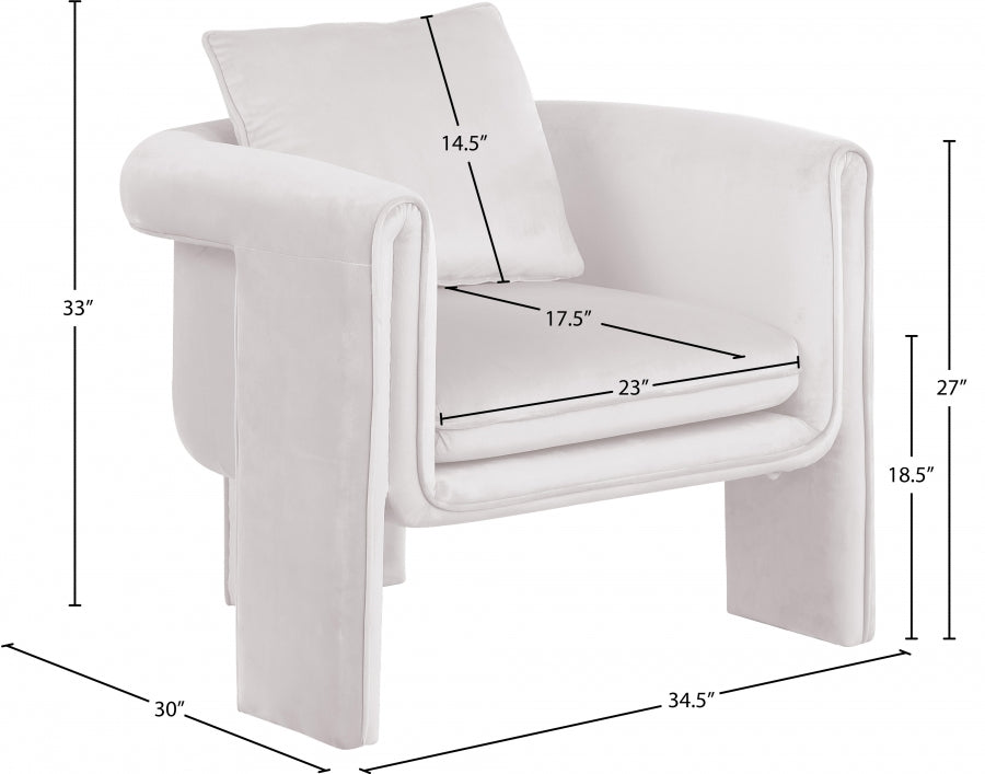 Fauteuil d'appoint rembourré en chenille Vivi
