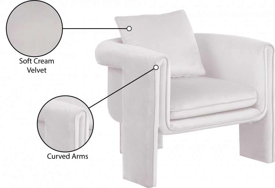 Fauteuil d'appoint rembourré en chenille Vivi