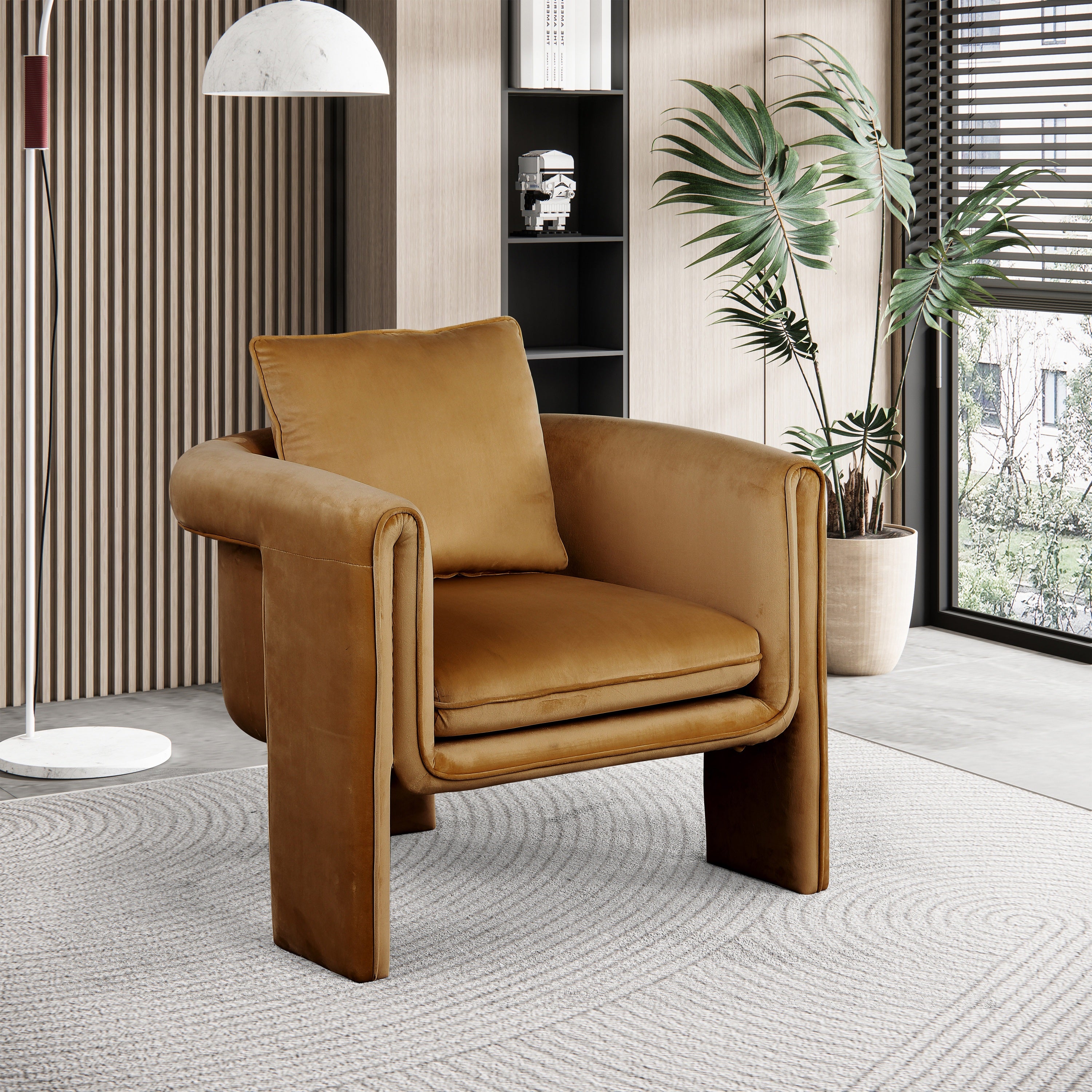 Fauteuil d'appoint rembourré en chenille Vivi